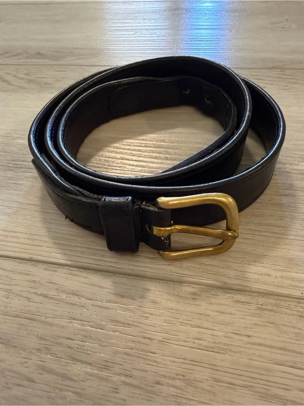 Coach Vintage Black Leather Belt Brass Buckle New York USA Made Large 36 Women’s